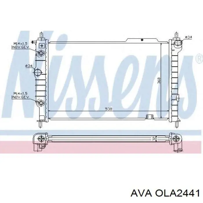OLA2441 AVA Радиатор основной