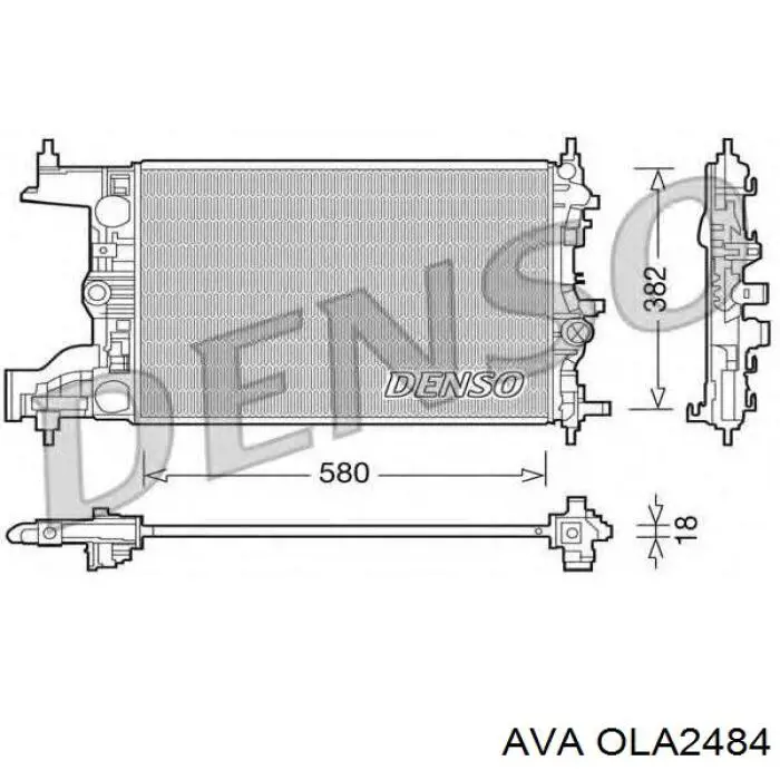 Радиатор охлаждения двигателя AVA OLA2484 цена, от 73.25 USD