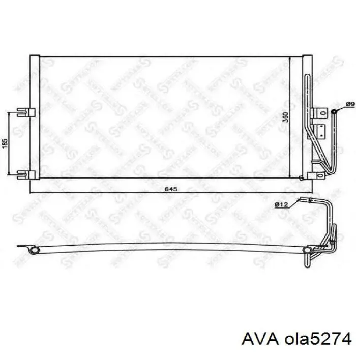 Радиатор кондиционера AVA OLA5274