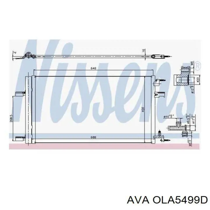 Радиатор кондиционера OLA5499D AVA
