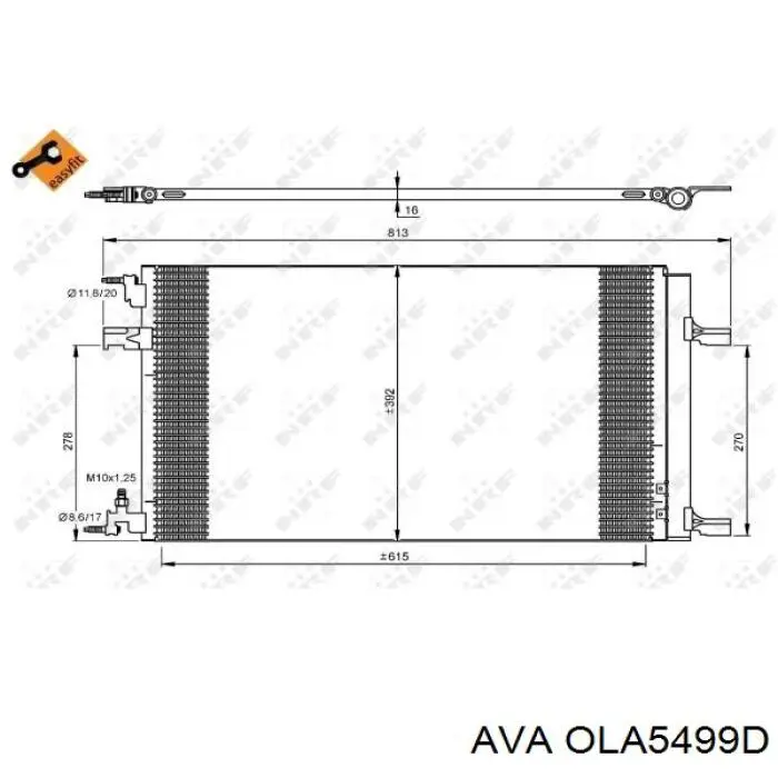 OLA5499D AVA радиатор кондиционера