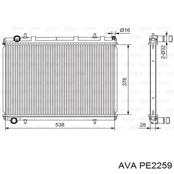 Радиатор охлаждения AVA PE2259