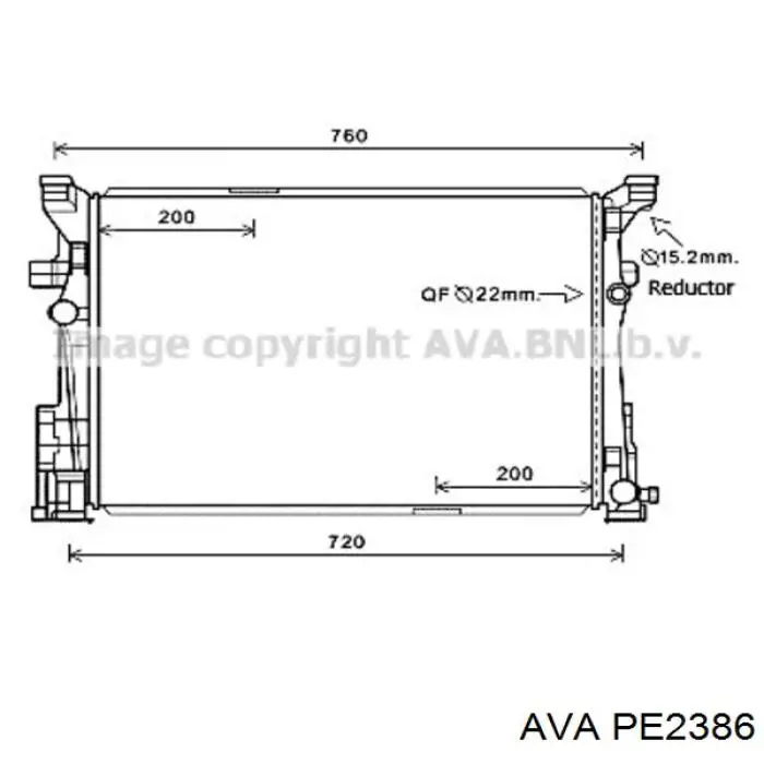 Радиатор охлаждения AVA PE2386