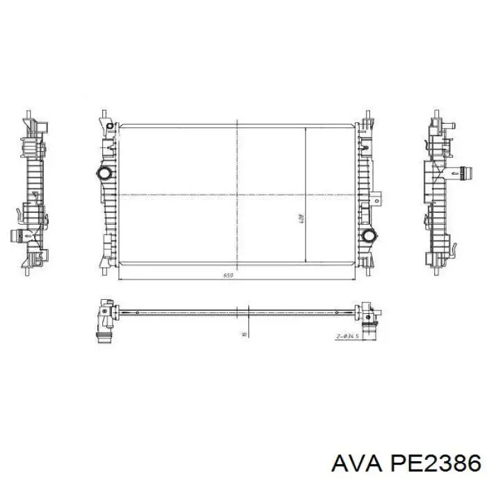 Радиатор PE2386 AVA