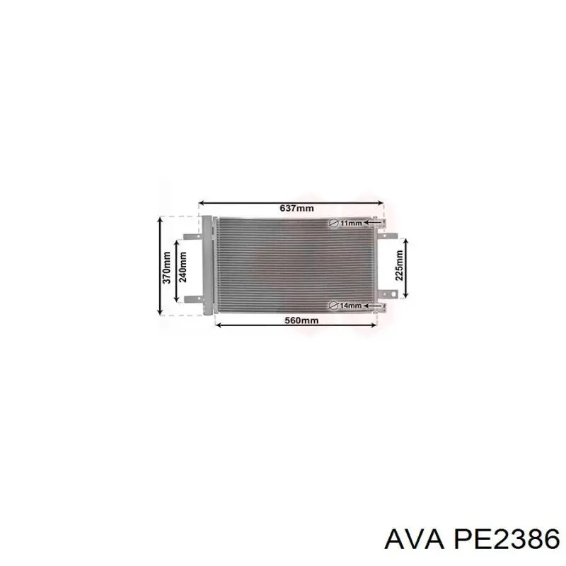 Радиатор охлаждения двигателя AVA PE2386 цена, от 86.33 USD