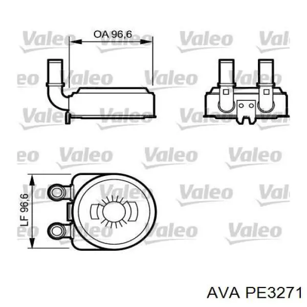 PE3271 AVA радиатор масляный (холодильник, под фильтром)
