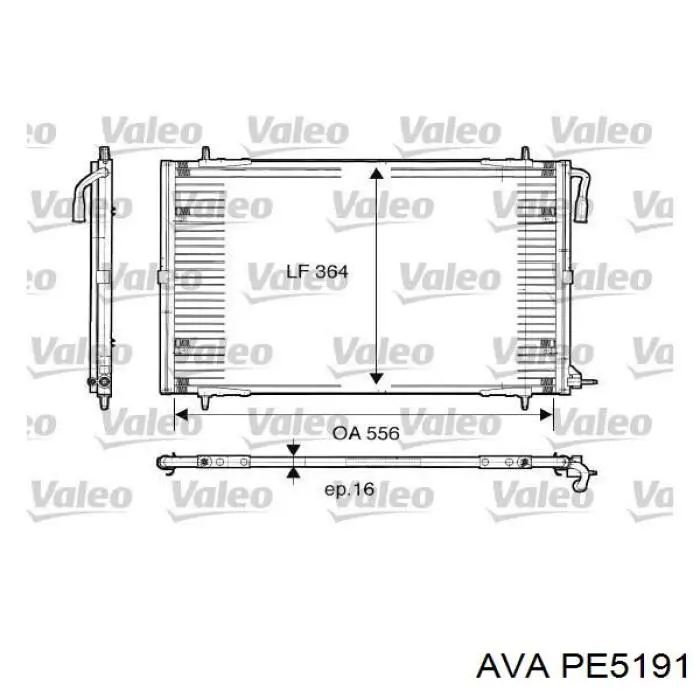 Радиатор кондиционера AVA PE5191