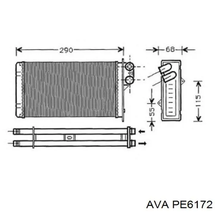 PE6172 AVA радиатор печки