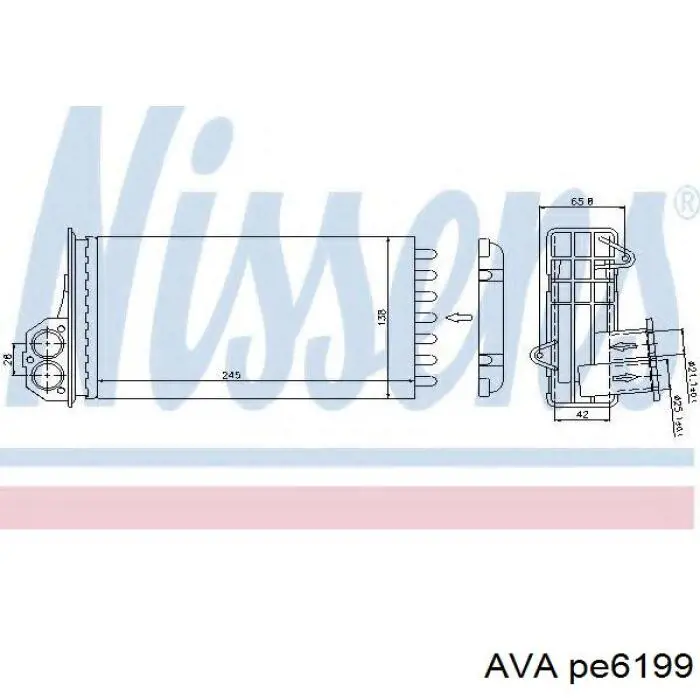 Радиатор печки (отопителя) AVA PE6199