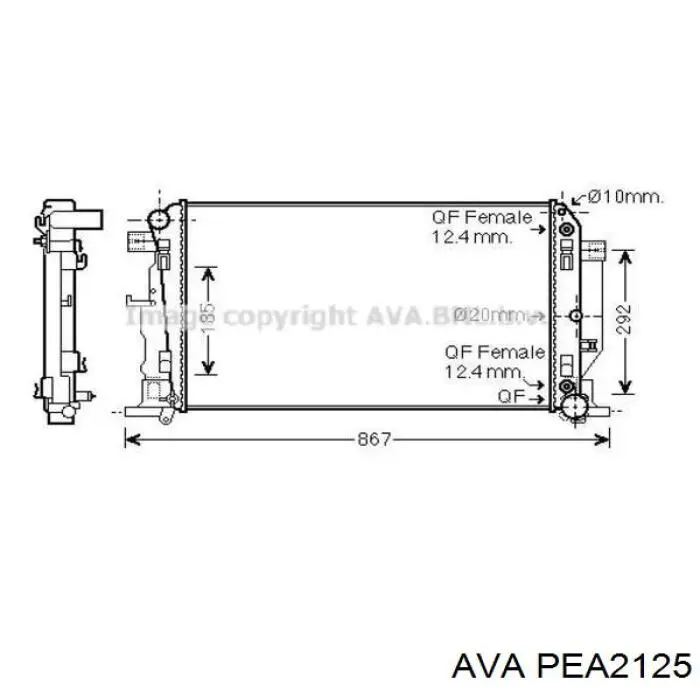 Купить PEA2125 AVA Радиатор водяной