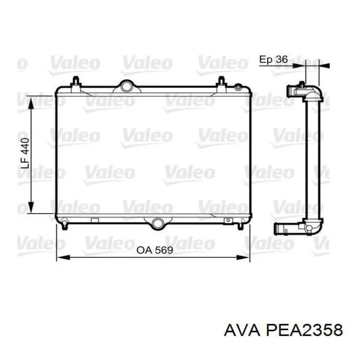 Радиатор PEA2358 AVA