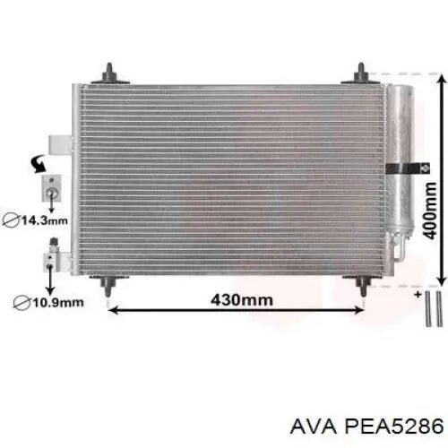 Радиатор кондиционера PEA5286 AVA