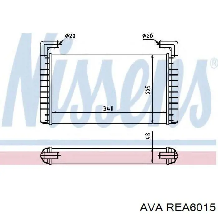 REA6015 AVA Радиатор отопителя салона