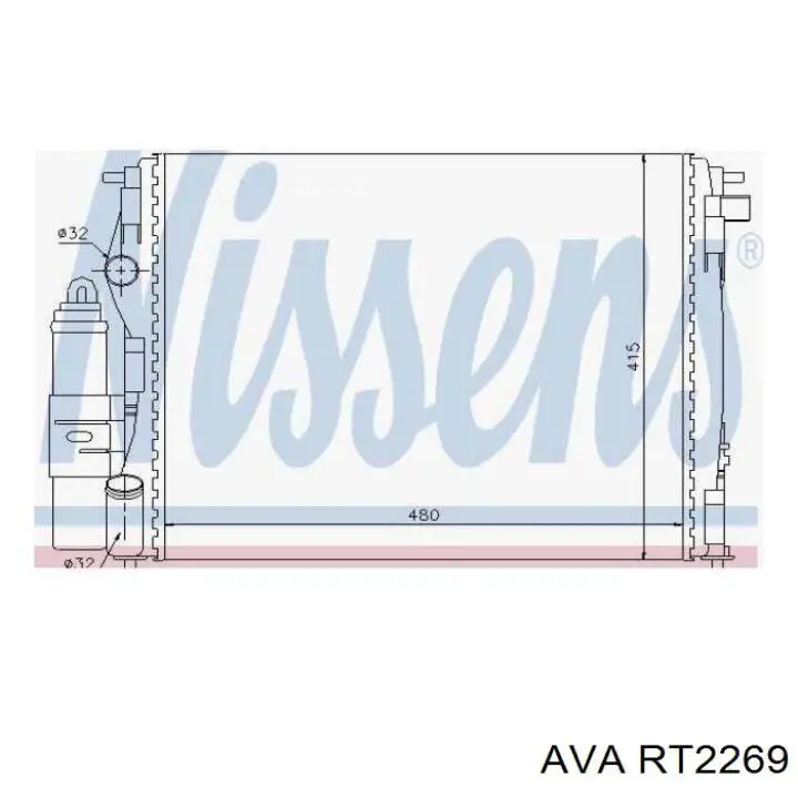 Радиатор охлаждения двигателя AVA RT2269 цена, от 46.42 USD