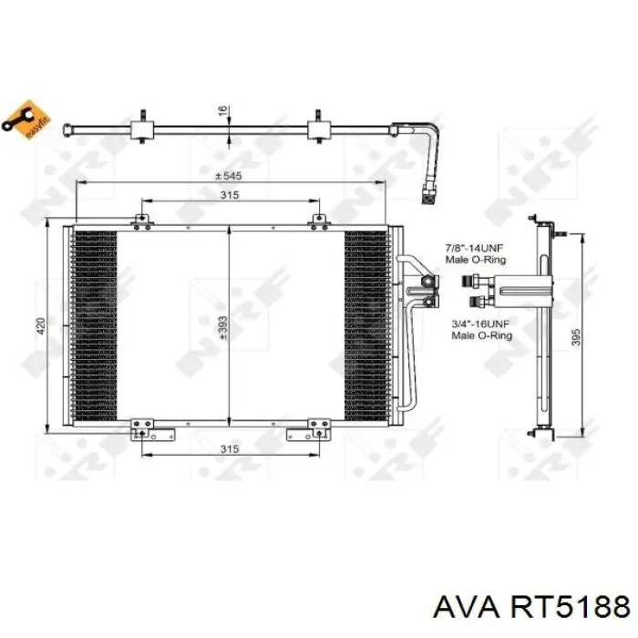 RT5188 AVA радиатор кондиционера