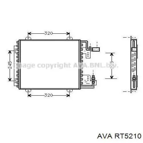 Радиатор кондиционера RT5210 AVA