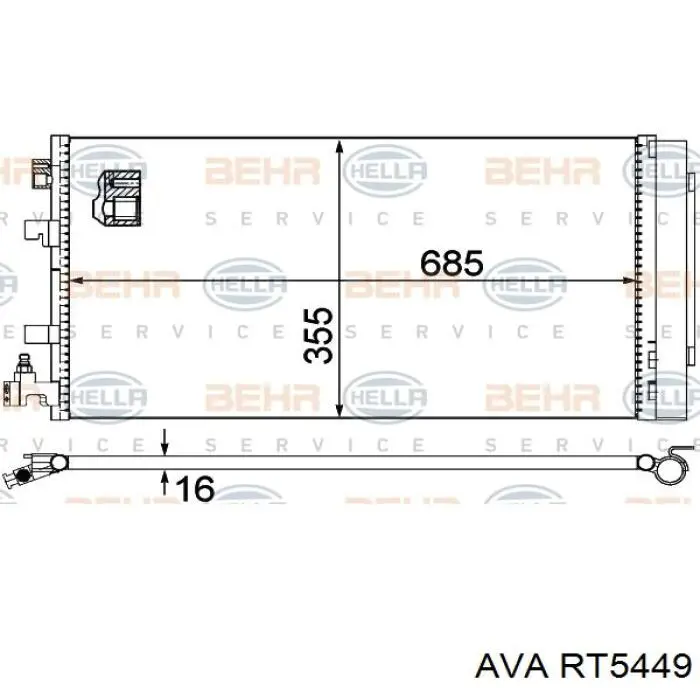 RT5449 AVA радиатор кондиционера