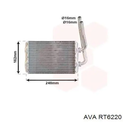 Радиатор печки (отопителя) AVA RT6220 цена, от 32.64 USD