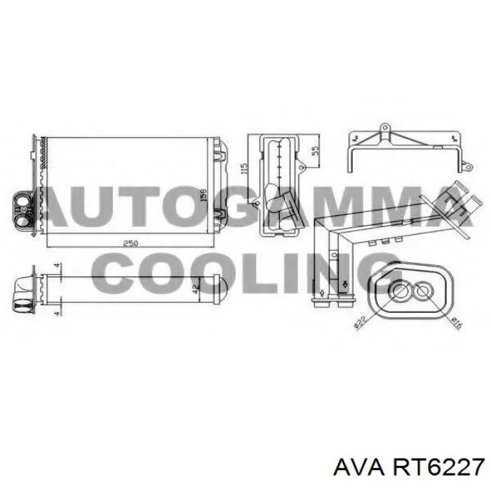 Радиатор печки (отопителя) AVA RT6227 цена, от 20.05 USD