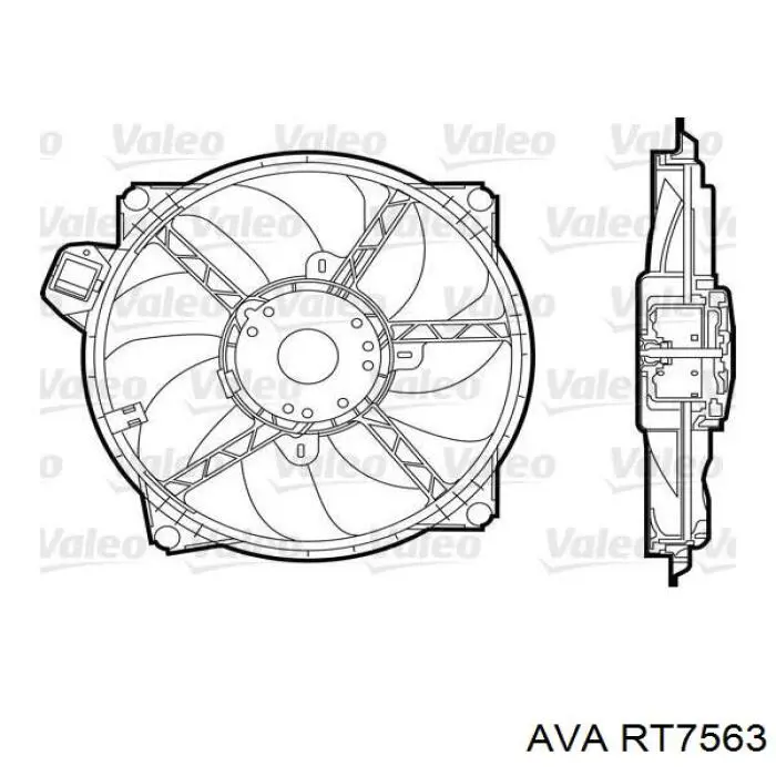 RT7563 AVA электровентилятор охлаждения в сборе (мотор+крыльчатка)
