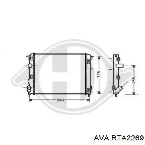 Купить RTA2269 AVA Радиатор водяной