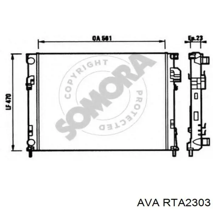 Радиатор RTA2303 AVA