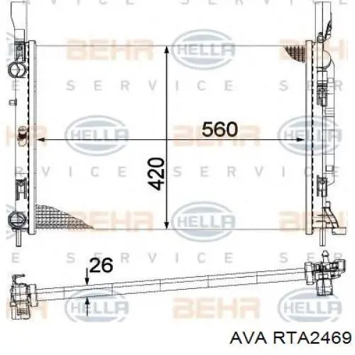 Купить RTA2469 AVA Радиатор водяной