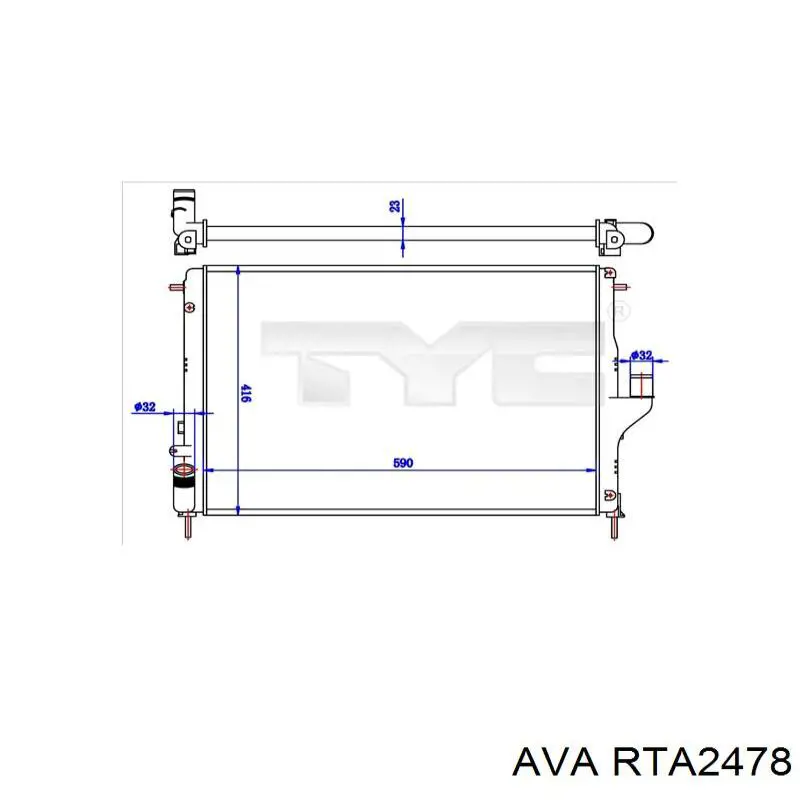 Купить RTA2478 AVA Радиатор водяной