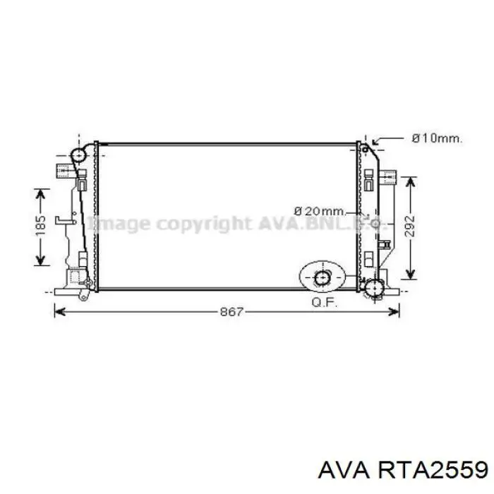 Купить RTA2559 AVA Радиатор охлаждения двигателя дополнительный