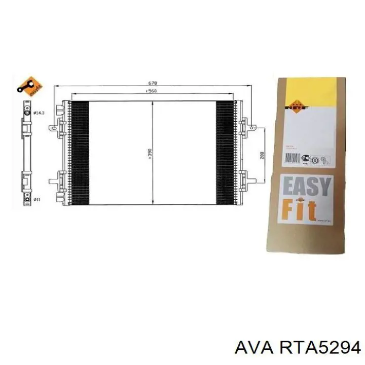 Радиатор кондиционера RTA5294 AVA