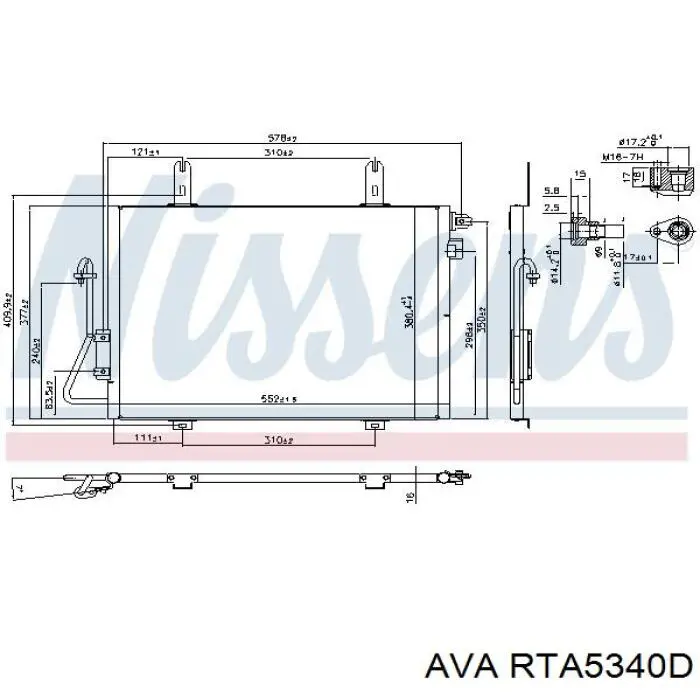 RTA5340D AVA radiador de aparelho de ar condicionado