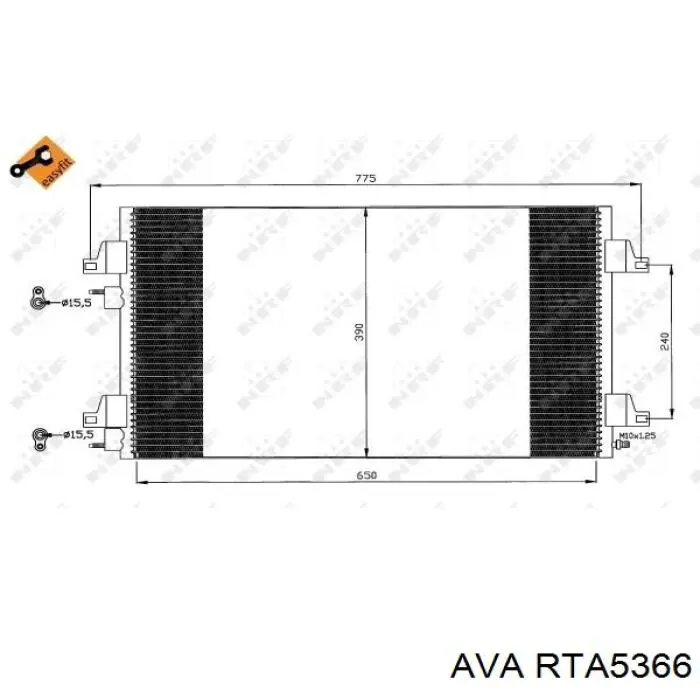 Радиатор кондиционера RTA5366 AVA