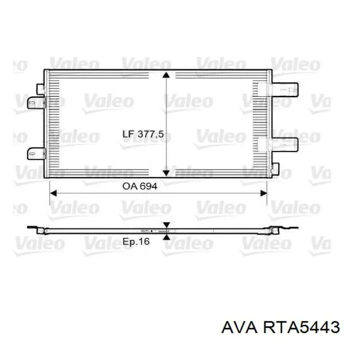 Радиатор кондиционера RTA5443 AVA