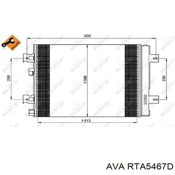 RTA5467D AVA радиатор кондиционера