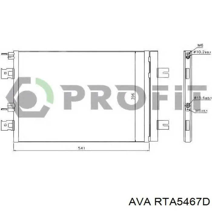 Купить RTA5467D AVA Радиатор системы охлаждения кондиционера