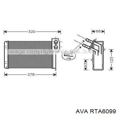 RTA6099 AVA радиатор печки