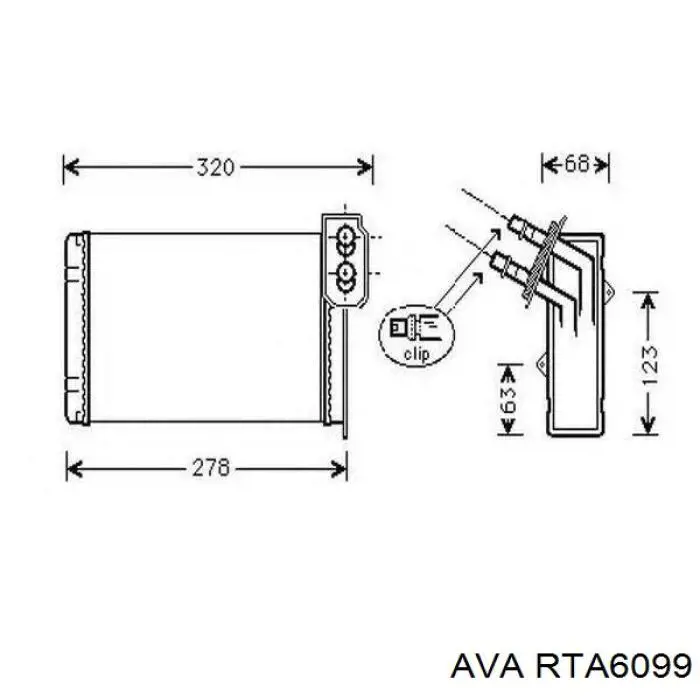 Радиатор отопителя AVA RTA6099