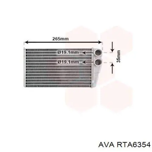 RTA6354 AVA Радиатор отопителя салона