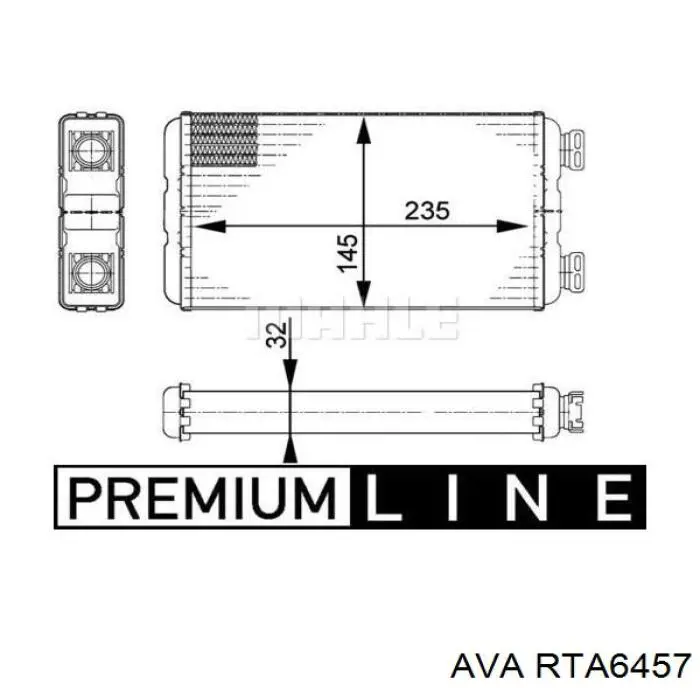 Купить RTA6457 AVA Радиатор печки