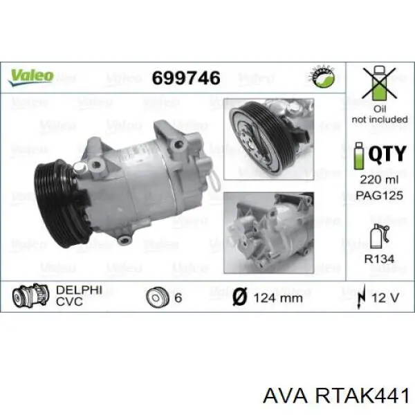 Компрессор кондиционера RTAK441 AVA
