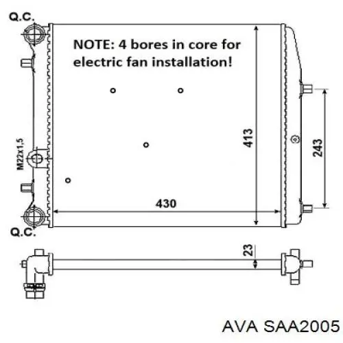 Радиатор SAA2005 AVA