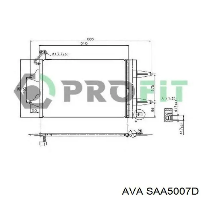 Радиатор охлаждения кондиционера AVA SAA5007D