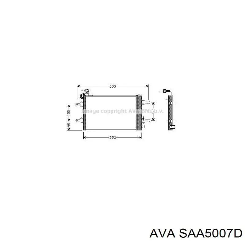 Конденсатор кондиционера AVA SAA5007D цена, от 65.10 USD