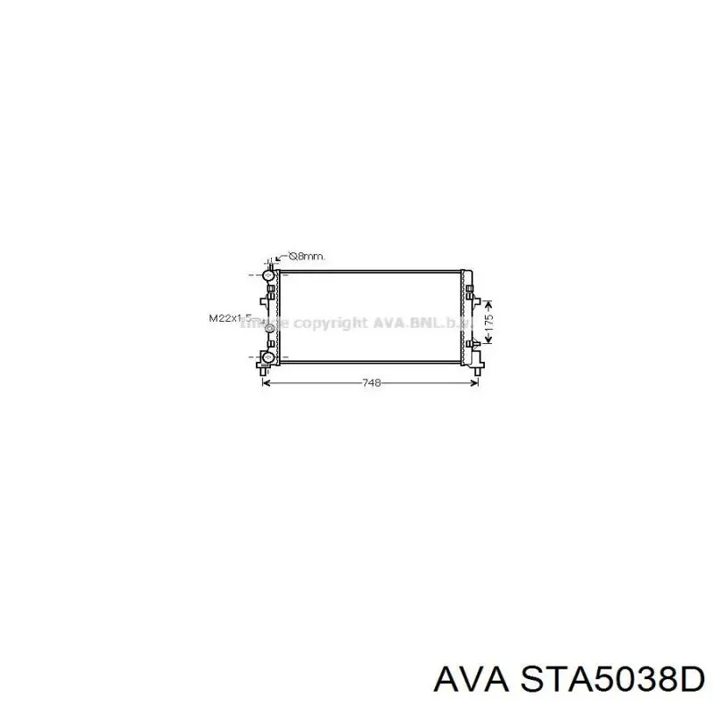 Купить STA5038D AVA Радиатор системы охлаждения кондиционера