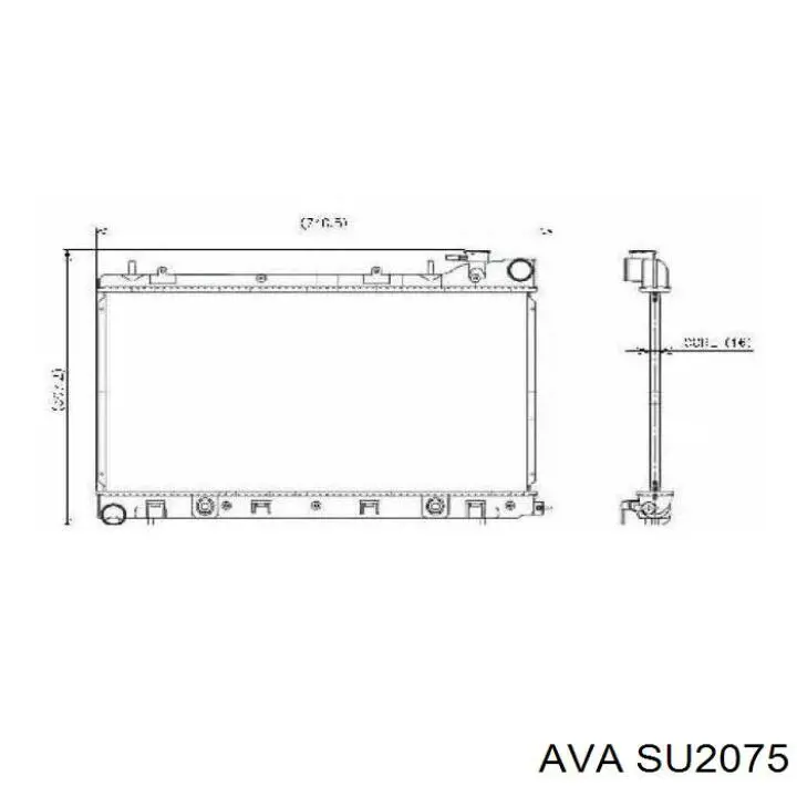 Радиатор охлаждения двигателя AVA SU2075 цена, от 121.58 USD