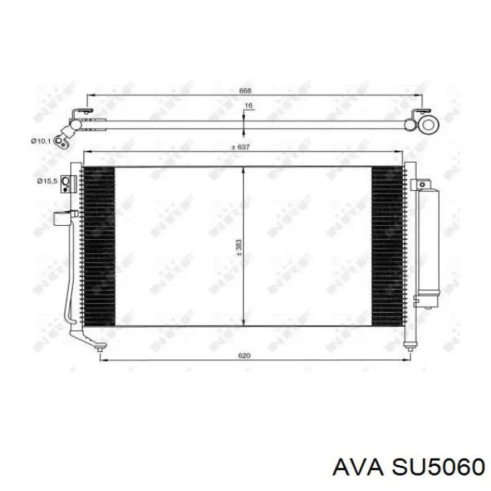 Радиатор кондиционера SU5060 AVA