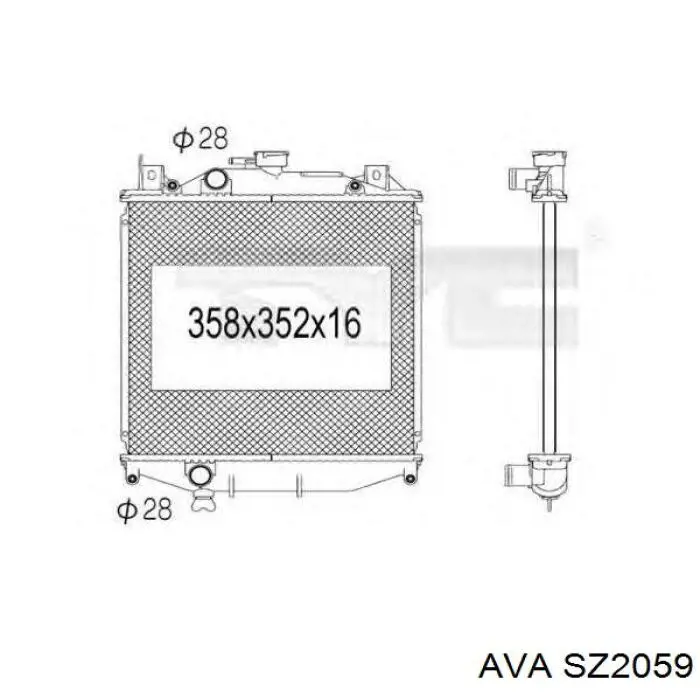Радиатор SZ2059 AVA