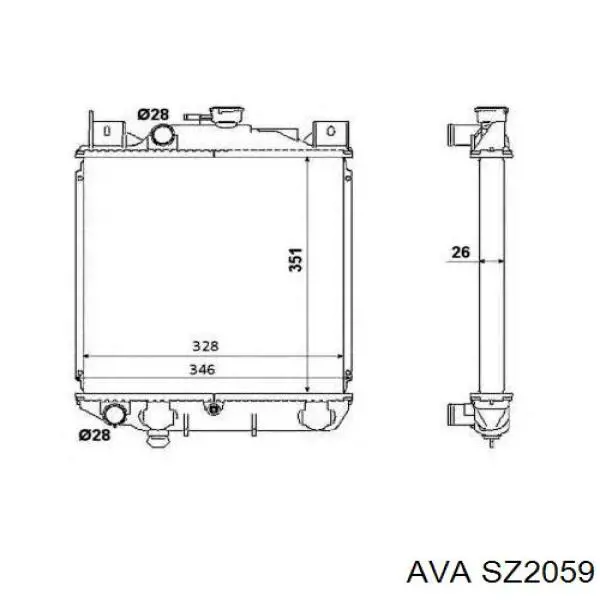 SZ2059 AVA Радиатор основной