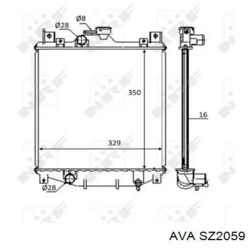 Радиатор SZ2059 AVA