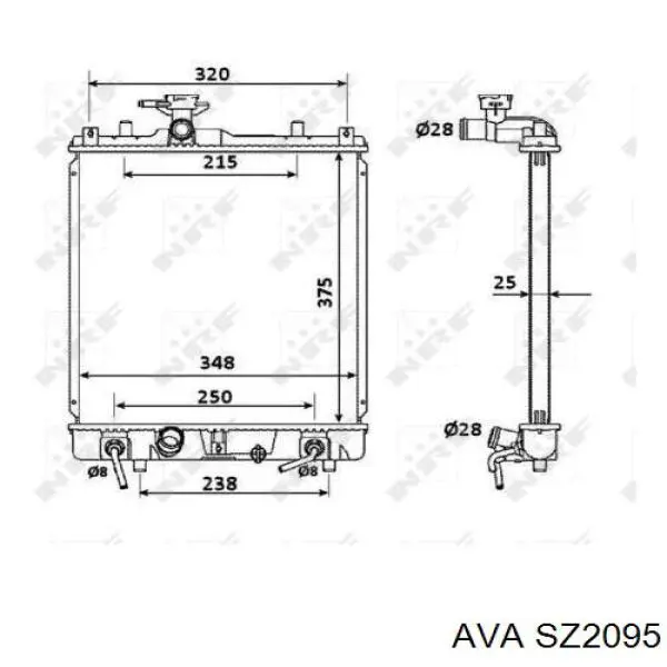 Радиатор SZ2095 AVA